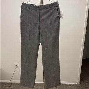 Liz Claiborne Jackie Womens Dress Pants 6 Gray Flat Front Cotton Blend